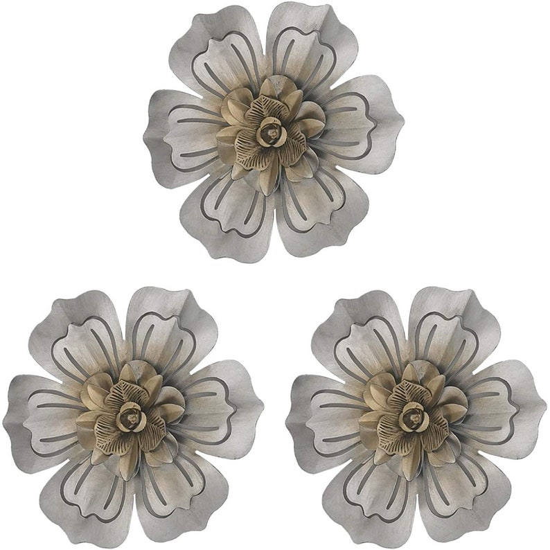 Large Metal Wall Art 8 Inchmetal Floral Wall Artmultiple Layer Home
