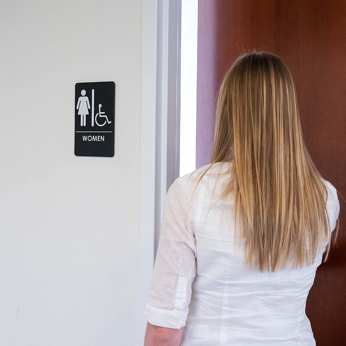 Restroom Sign Men/women Restroom Sign With - Etsy