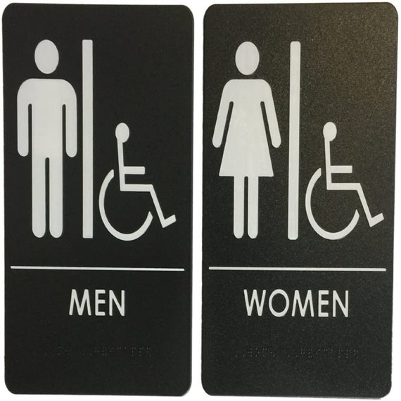 Restroom Sign Men/women Restroom Sign With | Etsy
