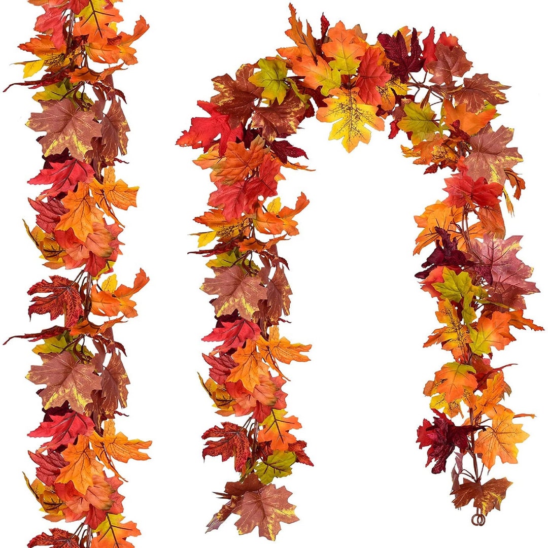 Fall Garland 2 Pack-thanksgiving Garland-hanging Vine Maple Leaf ...