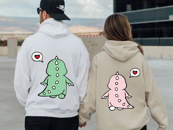 Cute Dinosaur Couple Sweatshirt Couples Gifts Valentines Day Cute Dinosaur Matching Hoodie Gift for Couple Gift for Lovers Trendy. Etsy