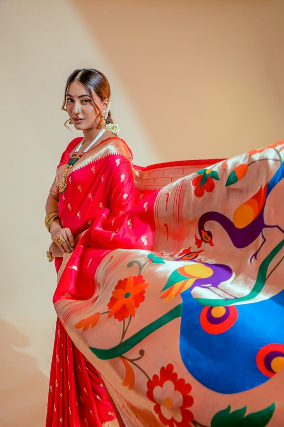 Paithani Saree Manufacturer - Handloom Pure Silk Paithani Saree Handmade  saree Basic pallu Available More details Call & Whatsapp:7249037433 |  Facebook