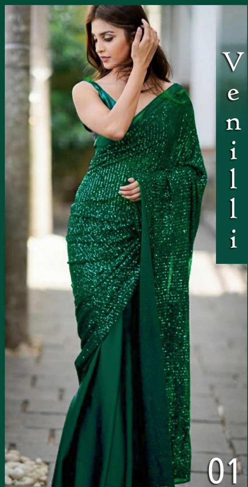 Bollywood Designer Saree Huge Sabyasachi Sequence Saree 5mm Etsy