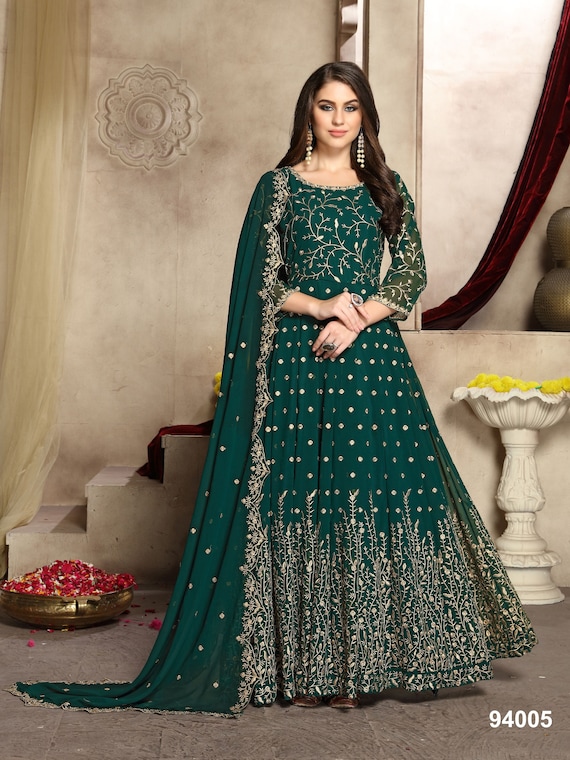 Buy Green Anarkali And Pant Cotton Embellished Gota Leaf Placement Set For  Women by Adara Khan Online at Aza Fashions.
