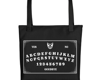 Spirit Board Ouija Black and White Goth Tote bag