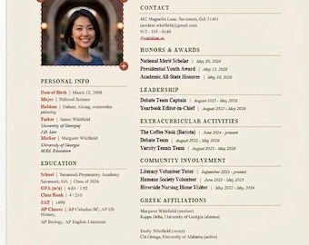 Sorority Recruitment Resume Template Bundle | Editable Word Rush Packet | Cover Letter Reference Letter Thank You Card | A4 & US Letter