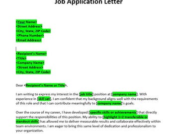 Professional Cover Letter Template for Job Application | Editable Word Download | Instant Resume Companion