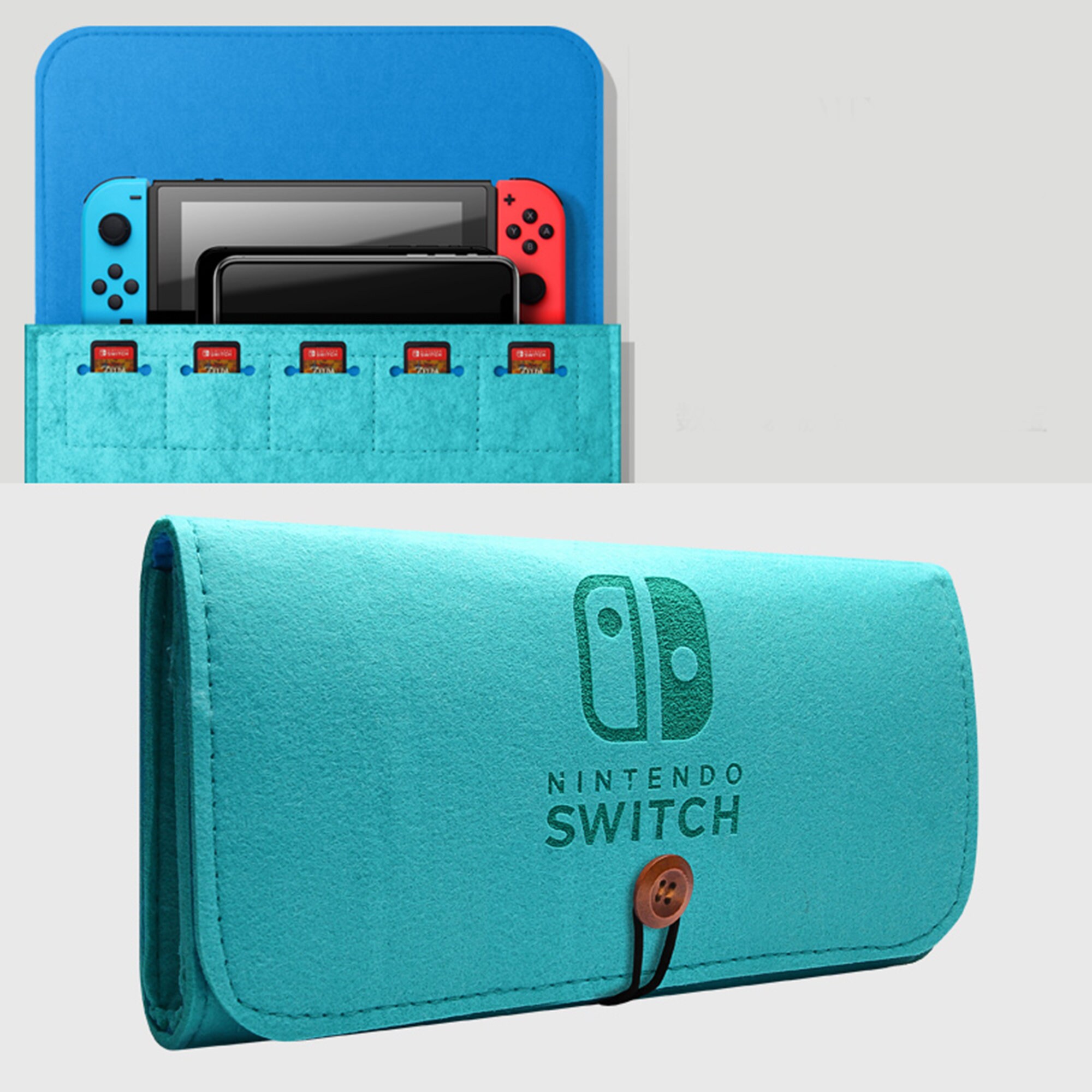 Felt Switch Case Nintendo Switch Case Builtin 5 Game Card Etsy