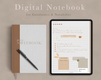 Digital Notebook Goodnotes, Hyperlinked Tab Digital Notebook for GoodNotes & Note-taking Apps, Digital Notes Template