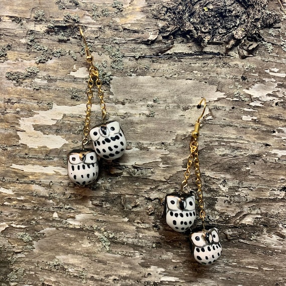 Ceramic Owl Fidget Friendly Earrings