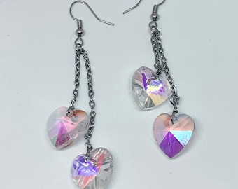 Iridescent Heart Fidget Friendly Earrings