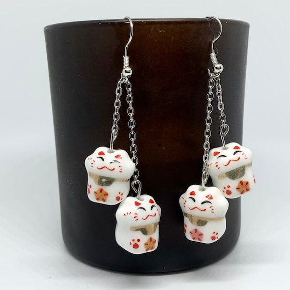 Lucky Kitty Fidget Friendly Earrings