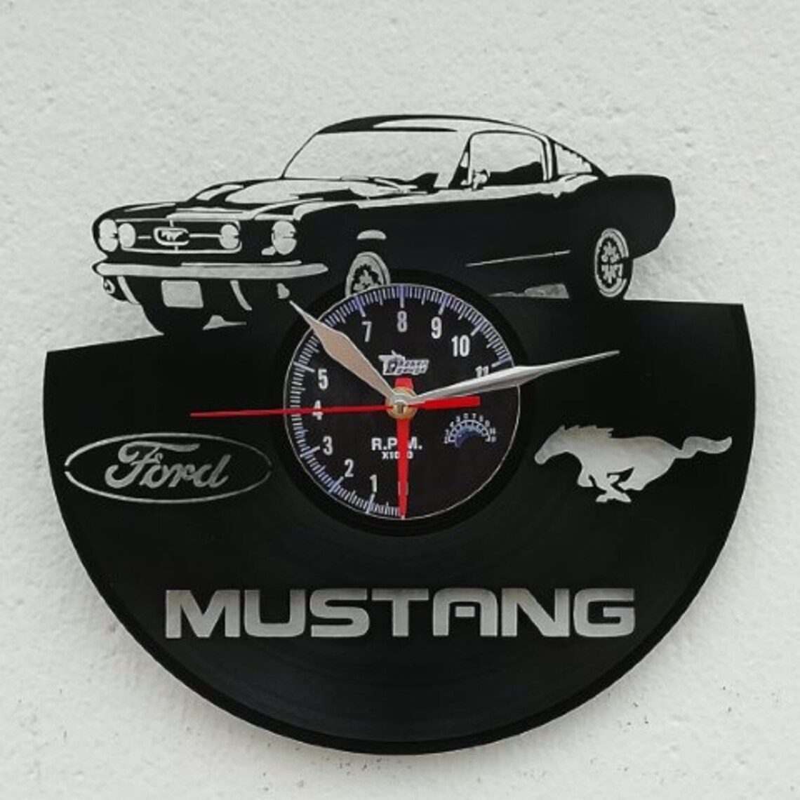 Ford Mustang vinyl disc wall clock Etsy