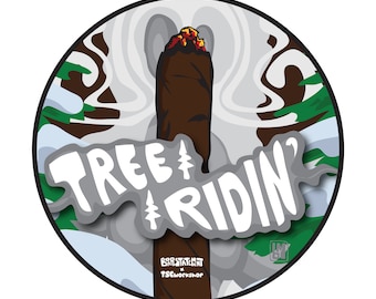 Tree Ridin' Circle Sticker
