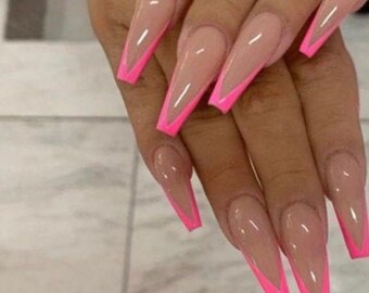 Purple Acrylic Nails Etsy