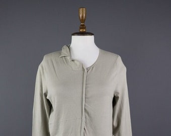 RUNDHOLZ Beige Viscose Long Sleeve Cropped Lagenlook Cardigan Sweater Size XS