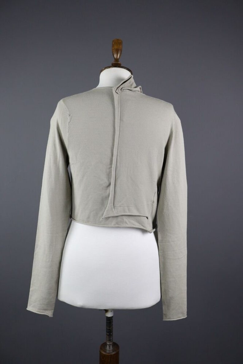 RUNDHOLZ Beige Viscose Long Sleeve Cropped Lagenlook Cardigan Sweater Size XS image 2