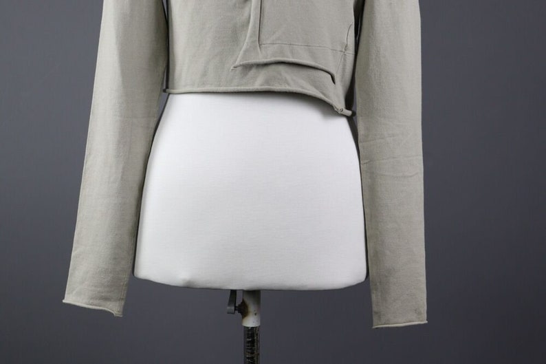 RUNDHOLZ Beige Viscose Long Sleeve Cropped Lagenlook Cardigan Sweater Size XS image 5