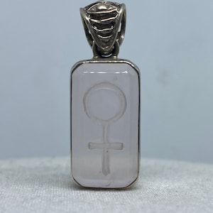 Venus Rose Quartz Tablet Pendant, hand made in Bali [VRQP 5]