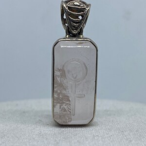 Venus Rose Quartz Tablet Pendant, hand made in Bali [VRQP 4]
