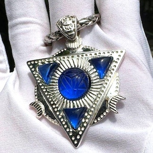 Blue Obsidian Soul Purpose Amulet | Merkaba Spiritual pendant | No Chain | Chakra Healing Jewelry starseed crystal energy