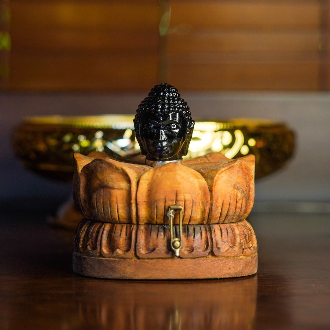 Meteorite Buddha Miniature With Lotus Flower Altar/box MBM 1 Etsy