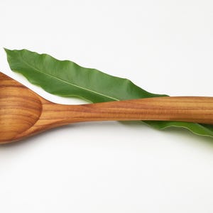 Extra Large Wooden Ladle: 13" Golden Teak Serving Ladle (33 cm.) - Handmade Gift, Food-Safe Utensils