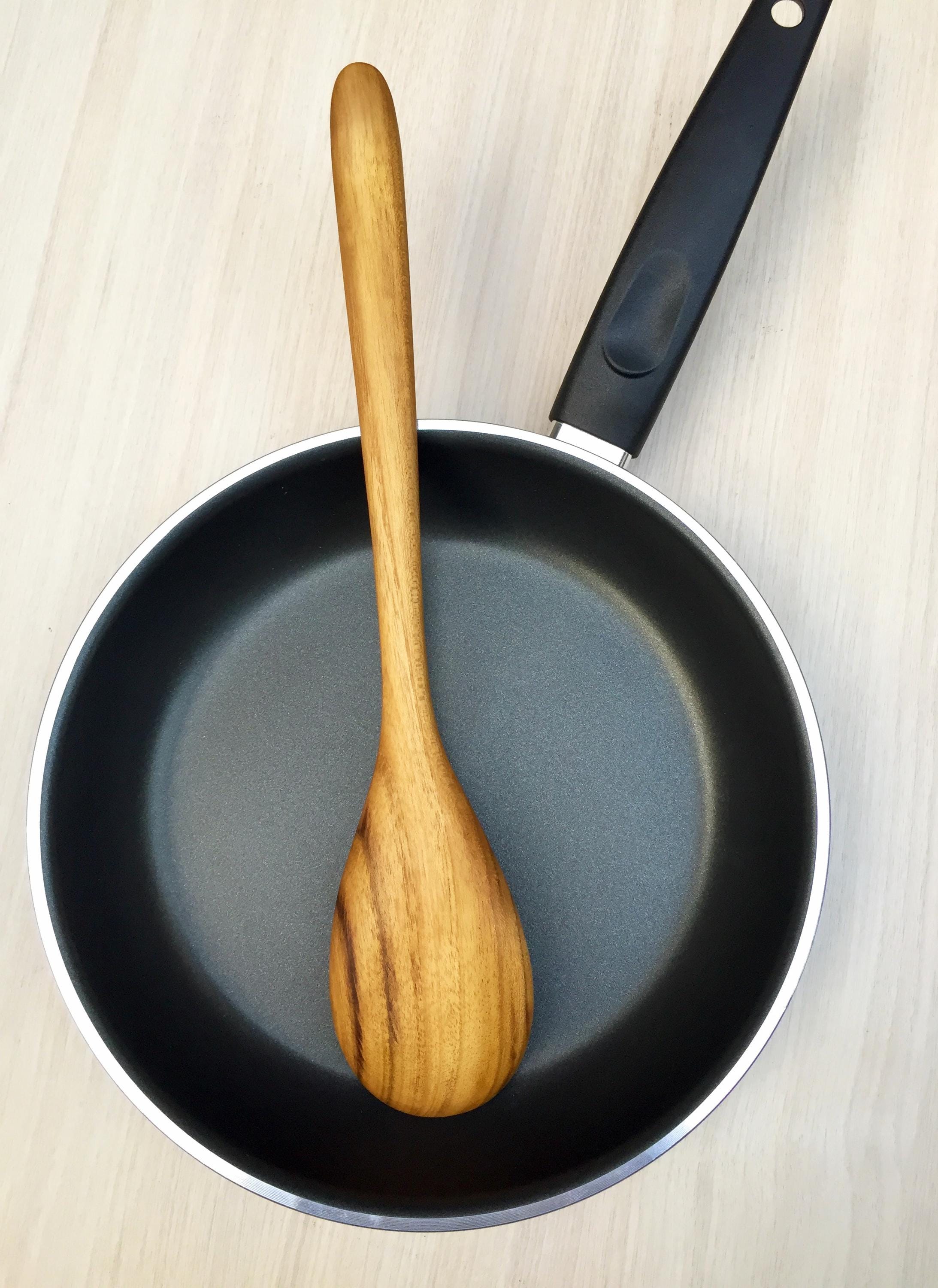 Handmade Cooking Spoon: 13 Inch Wooden Spoon, Golden Teak Wood Spoon ...