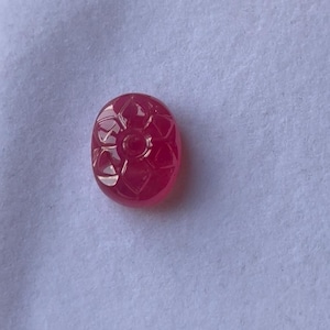 Pink Ruby Flower Carvings, Oval Shape Flower Carving, Natural Ruby Carvings, Beautiful Hand Work Flower Design Carvings, For Jewelry