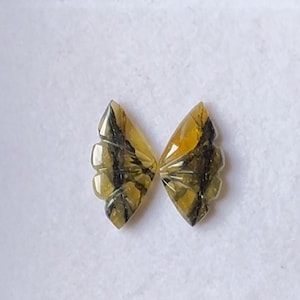 Hand Carved Tourmaline Butterfly: AAA Gemstone Slice, 8.75 Carat
