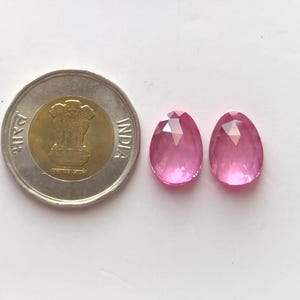 Pink Sapphire Rose Cut Gemstones, Fancy Thailand Sapphire (10x14mm, 2 Pieces)