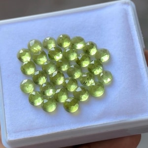 Natural Peridot Rose cut Peridot Cut Stone Peridot Round Rose cut AAA Quality Peridot Loose Gemstone Peridot slice Flat back Size 6mm