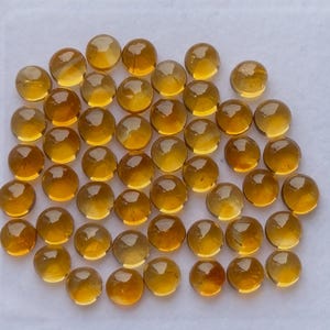 Natural Citrine Round Cabochons: 6mm Gemstone - 50 Pieces