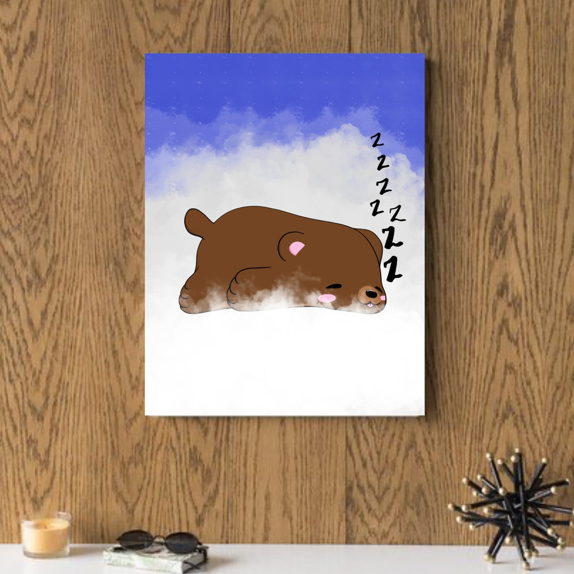 Brownie the Bear Art Print Cute Kawaii Character Wall Decor Etsy