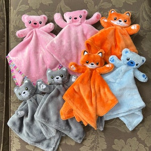 Animal Head Baby Security Blankets Etsy