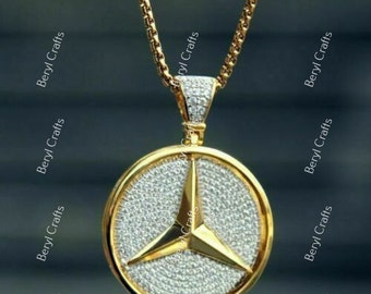 14k Mercedes Pendant - Etsy