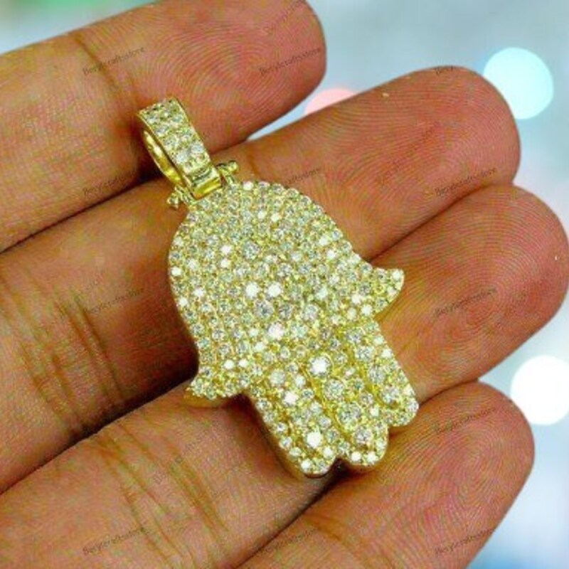 Charm Recycled Hamsa Pendant main image 1