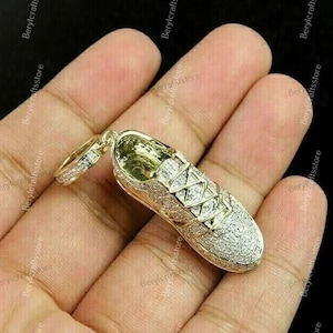Rapper VVS1 Moissanite Pendant Shoes Pendant, Hip Hop Pendant, 925 Sterling Silver Iced Out Shoes Pendant