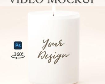 Candle Mockup | Candle Video Mockup | Candle Mockup PSD | Frosted Glass Candle | Spinning Candle | Rotating Candle |