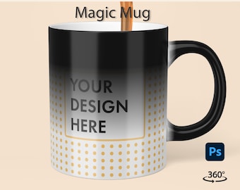 11 Color Changing Mug Mockup |  Magic Mug Video Mockup |  | Photoshop Mockup | 11oz Mug Mock Up |  Glossy Black Mug | Color Morphing Mug |