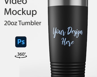 20oz Tumbler Mockup Video | Photoshop Mockup | Insulated Tumbler Mock up | Rotating Polar Camel Tumbler