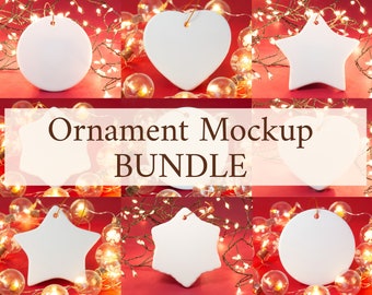 Ornament Mockup Bundle of 9 | Ornament Photo | Christmas Ornament Mockup | Ceramic Ornament Mock-up