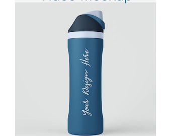 Engraved 24oz Water Bottle Video Mockup, Rotating Tumbler Mockup, PSD file for Adobe Photoshop