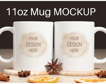 Tasse Mockup PSD | Zwei Tassen Mockup 11 Unzen | Tasse Mock Up | Weiße Tasse |  | Tasse Mockup Photoshop | Tasse Mockup PSD | Keramikbecher Mockup