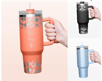 40 oz Engraved Tumbler Mockup, PSD File, Travel Cup Mockup, Replaceable Background