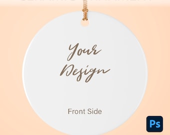 Ornament Mockup Video, Circle Ornament Mockup, Ornament Mockup PSD, Ceramic Ornament Mockup, PSD file, Rotating Circle Ornament
