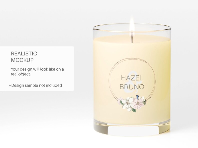 11oz Candle Video Mockup, Rotating Glass Candle, 11oz Printify Candle Mockup