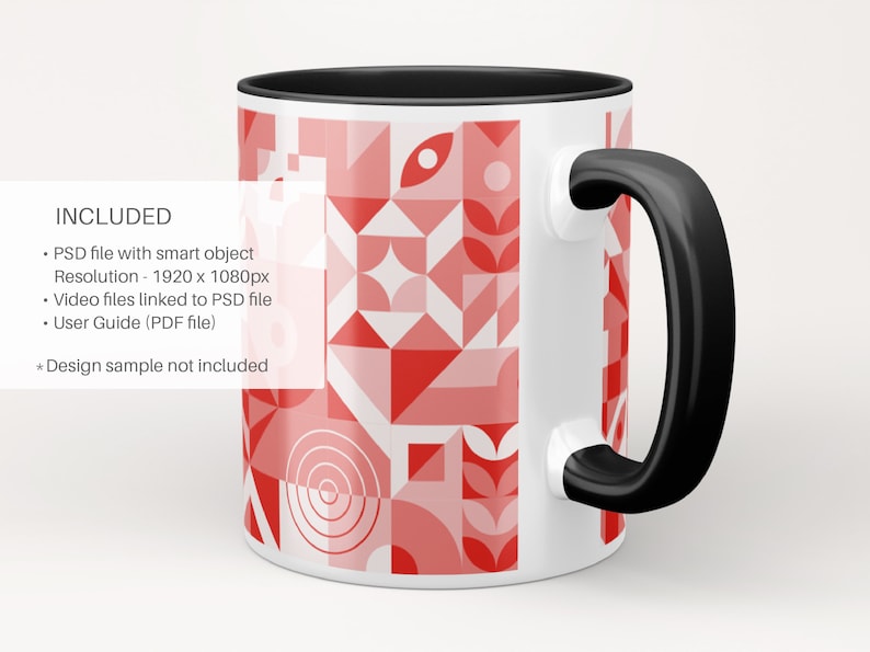 mug video mockup, mug mockup, 11oz mug mockup, White Ceramic Mug with Color Inside mockup