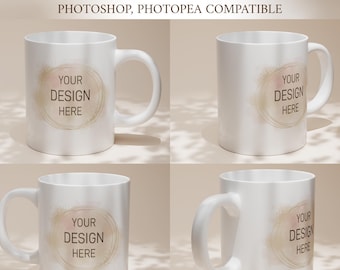 Tasse Mockup Bundle | Psd mit Smartobjekt | 11 Unzen Tasse Mock-Up | Weiße Tasse |  Psd mit Smartobjekt | Keramiktasse Mockup |