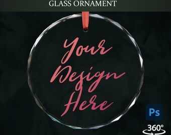 Glass Ornament Mockup Video | Crystal Round Ornament Mockup | Photoshop Mockup | Rotating Sublimated Christmas Ornament